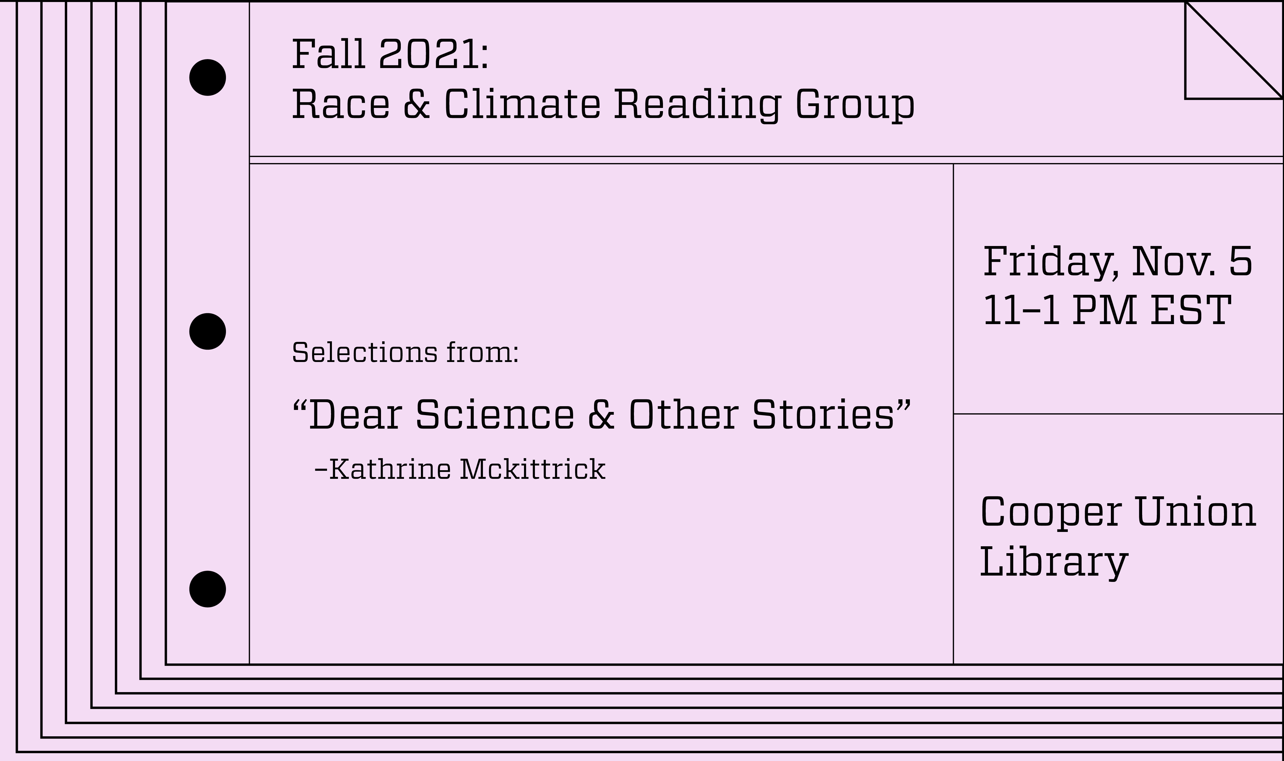 Race and Climate Reading Group November 2021 The Cooper Union
